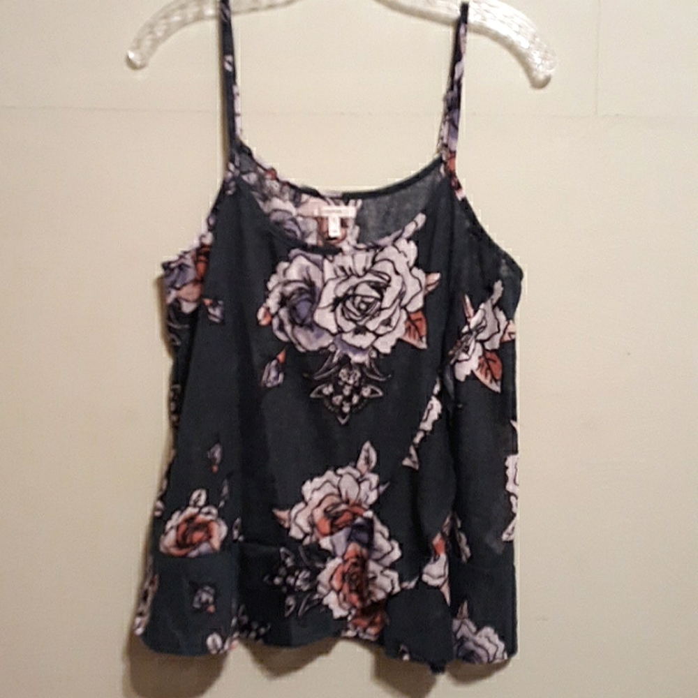 Maurices XL dark green flower tank